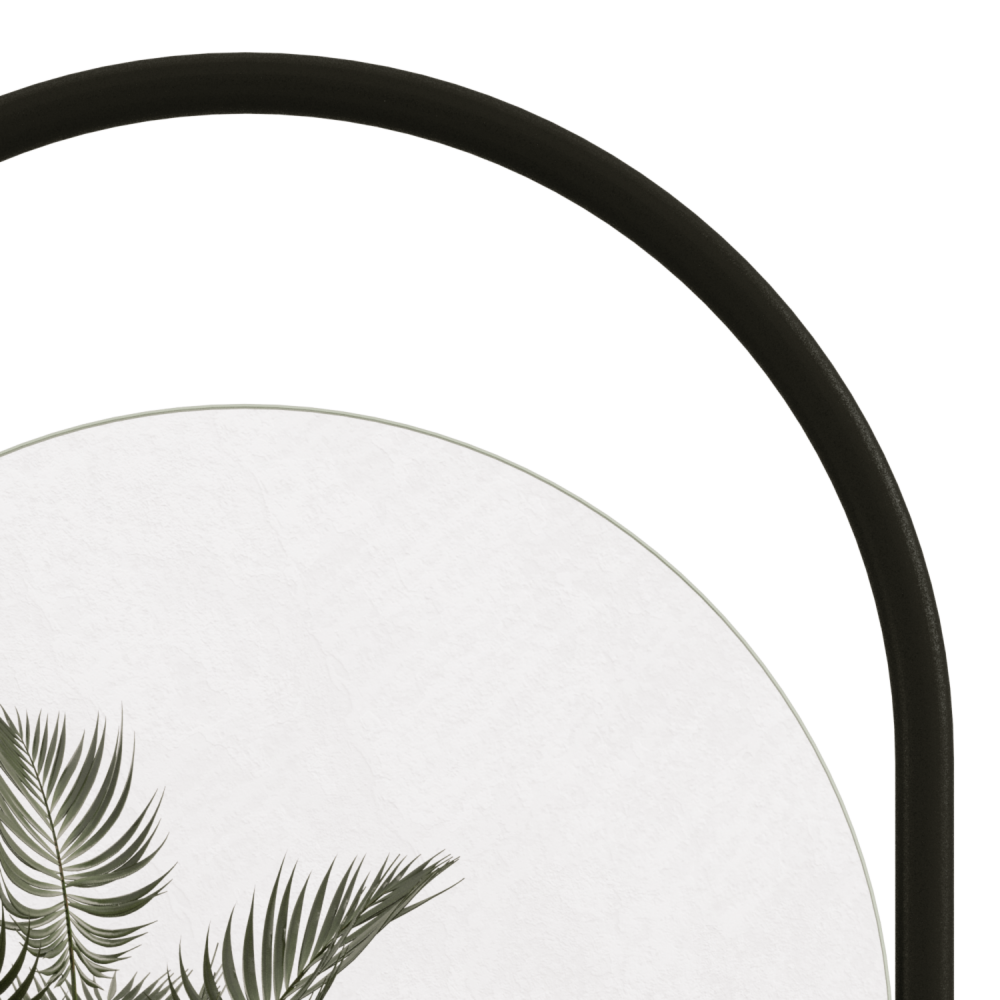 Овальное зеркало в черной металлической раме «Гармоника S» 104 см